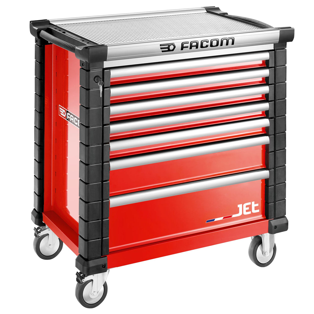 Werkstattwagen JET mit 7 Schubladen, 4 Module pro Schublade, rot (RAL 3020)