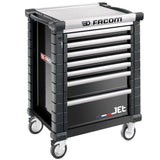 Werkstattwagen JET mit 7 Schubladen, 3 Module pro Schublade, schwarz (RAL 9005)