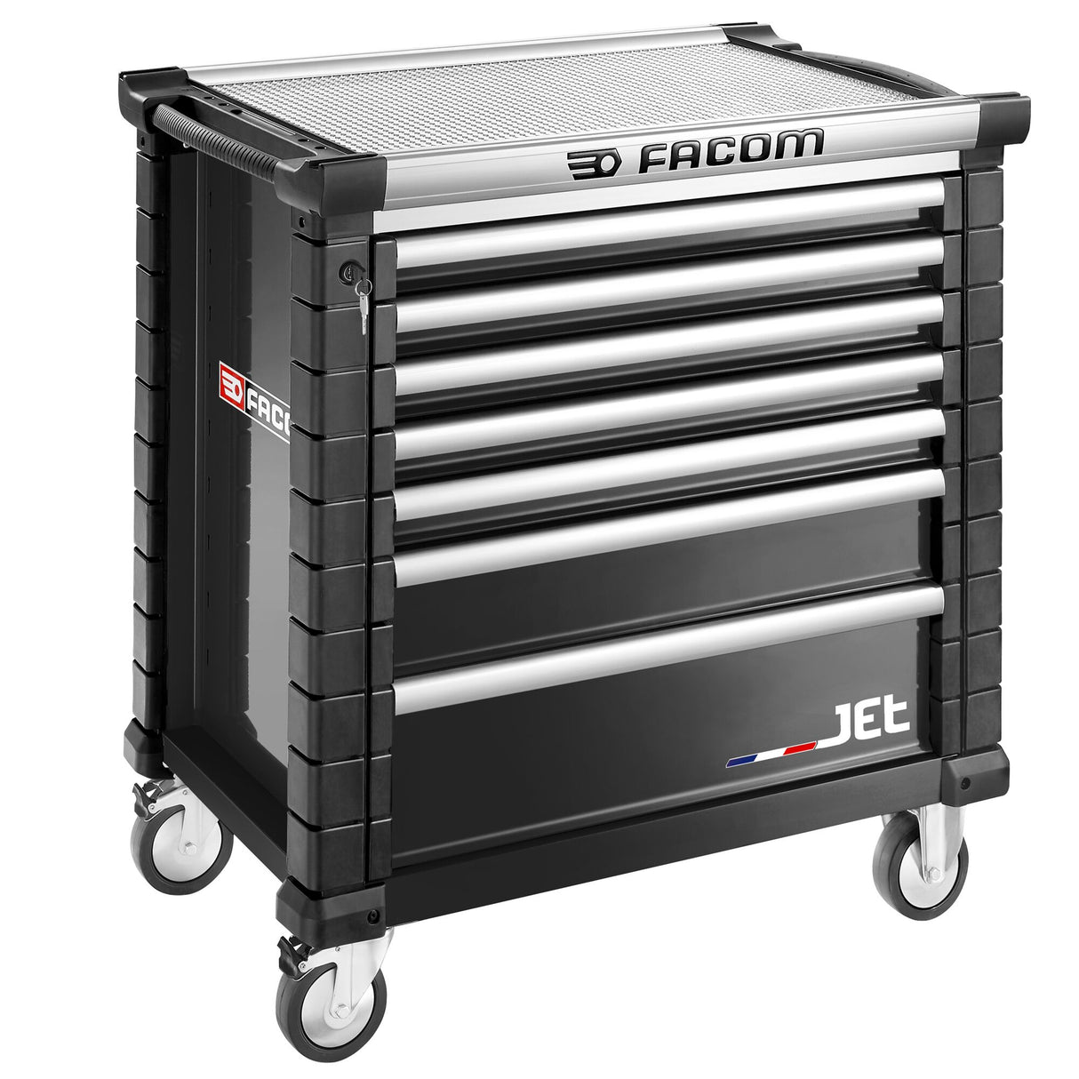 Werkstattwagen JET mit 7 Schubladen, 4 Module pro Schublade, schwarz (RAL 9005)
