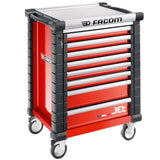 Werkstattwagen JET mit 8 Schubladen, 3 Module pro Schublade, rot (RAL 3020)