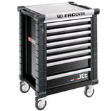 Werkstattwagen JET mit 8 Schubladen, 3 Module pro Schublade, schwarz (RAL 9005)