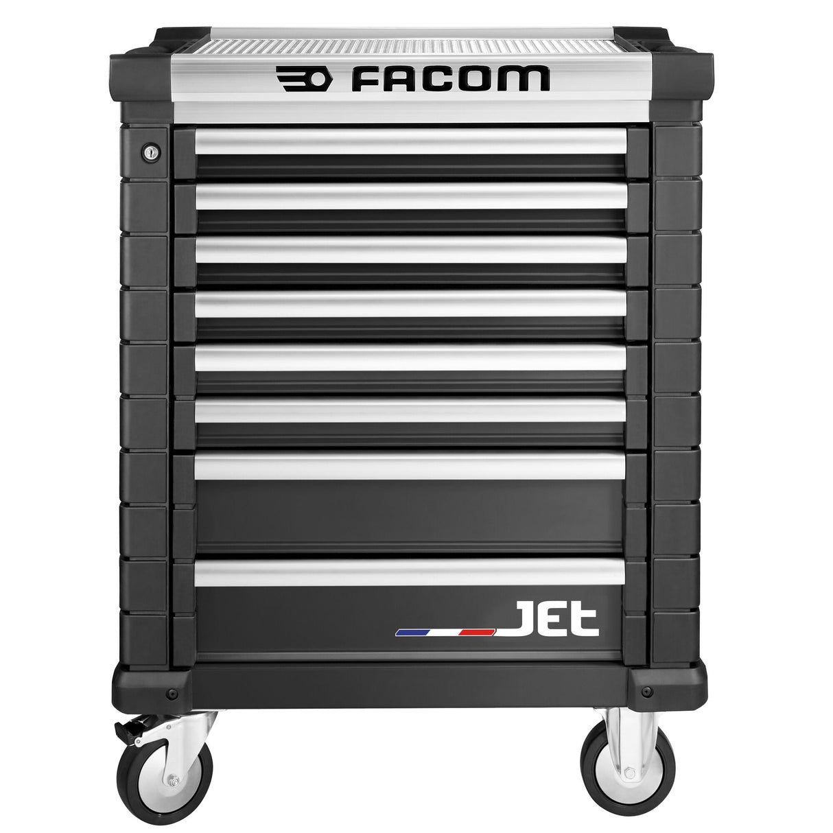 Werkstattwagen JET mit 8 Schubladen, 3 Module pro Schublade, schwarz (RAL 9005)