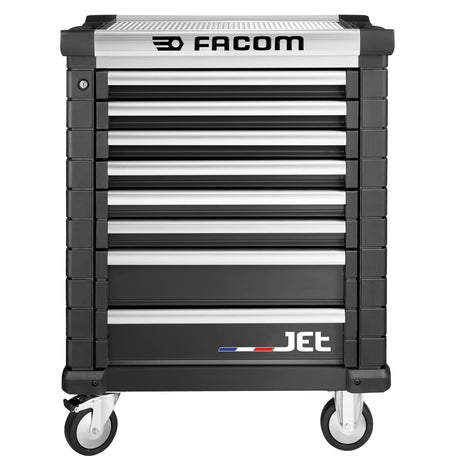 Werkstattwagen JET mit 8 Schubladen, 3 Module pro Schublade, schwarz (RAL 9005)