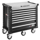 Werkstattwagen JET mit 8 Schubladen, 5 Module pro Schubfach, schwarz (RAL 9005)