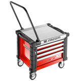 Mobile Werkzeugtruhe JET mit 4 Schubladen, 3 Module pro Schublade, rot
