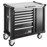 Mobile Werkbank 7 Schubladen mit Seitenschrank, Schwarz