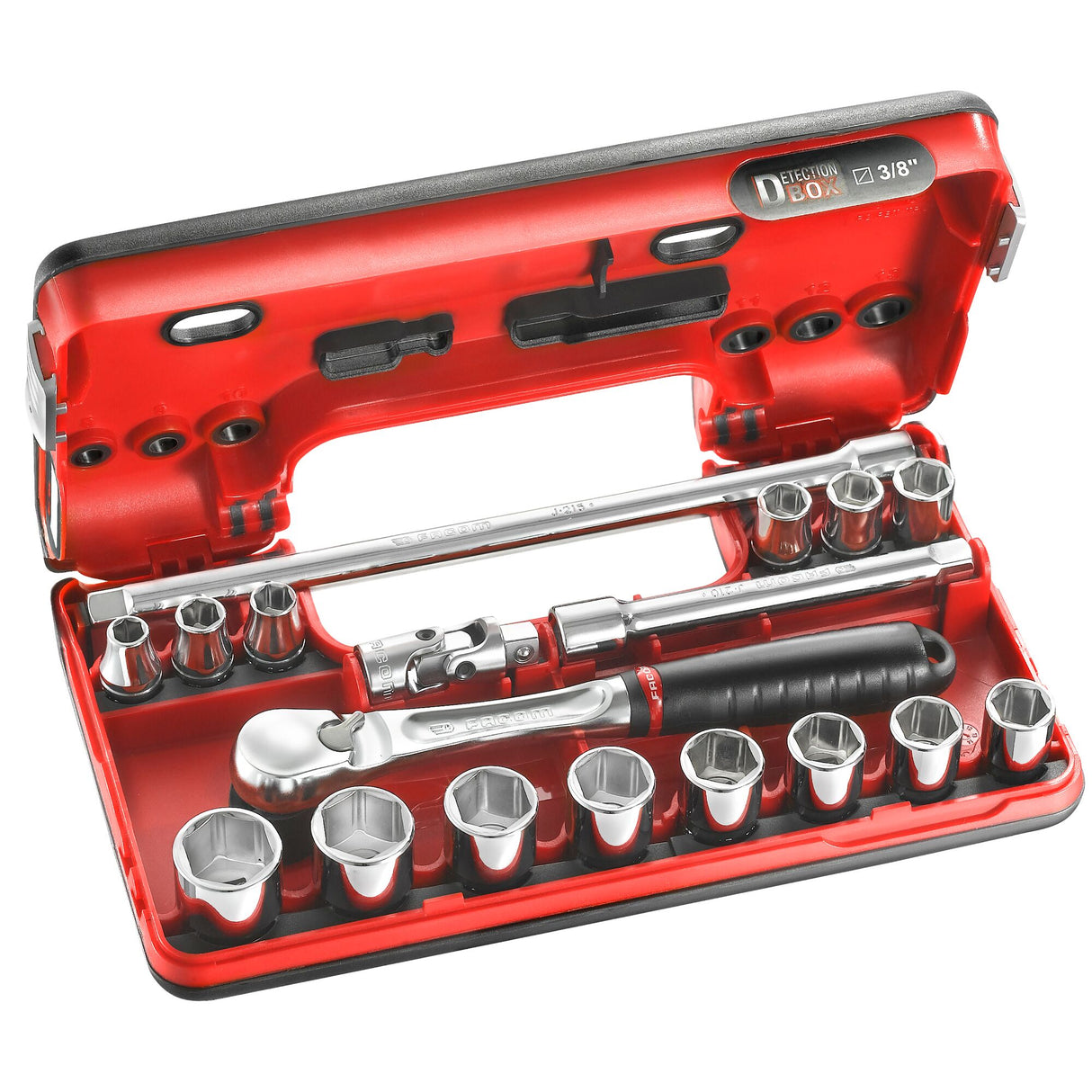 DBOX Steckschlüsselsortiment 3/8", 6-Kant, metrisch - 18 Teile - JL.DBOX1