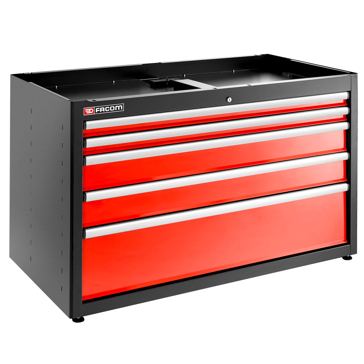 Doppelunterschrank mit 5 Schubladen, Rot