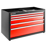 Doppelunterschrank mit 5 Schubladen, Rot