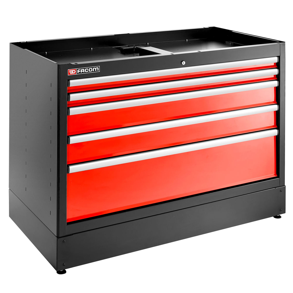 Doppelunterschrank mit 5 Schubladen, Rot