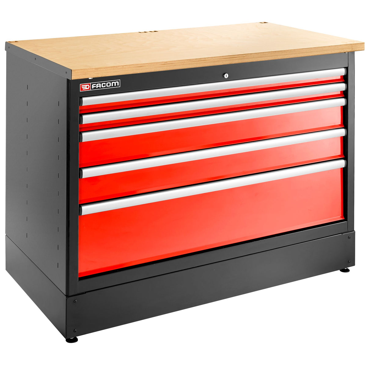 Doppelunterschrank mit 5 Schubladen, Rot