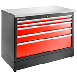 Doppelunterschrank mit 5 Schubladen, Rot