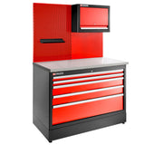 Doppelunterschrank mit 5 Schubladen, Rot