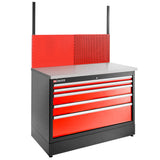 Doppelunterschrank mit 5 Schubladen, Rot