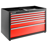 Doppelunterschrank mit 6 Schubladen, Rot
