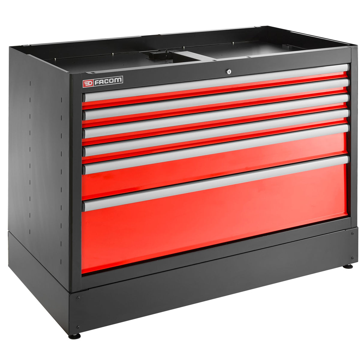 Doppelunterschrank mit 6 Schubladen, Rot