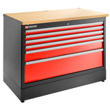 Doppelunterschrank mit 6 Schubladen, Rot