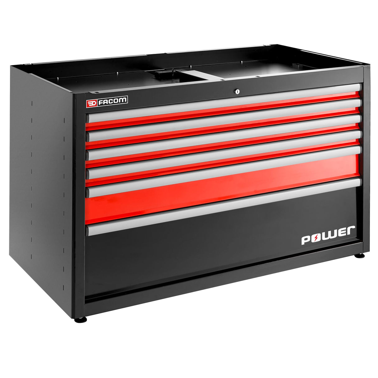 Doppelunterschrank mit 6 Schubladen + 1 Powerschublade, Rot