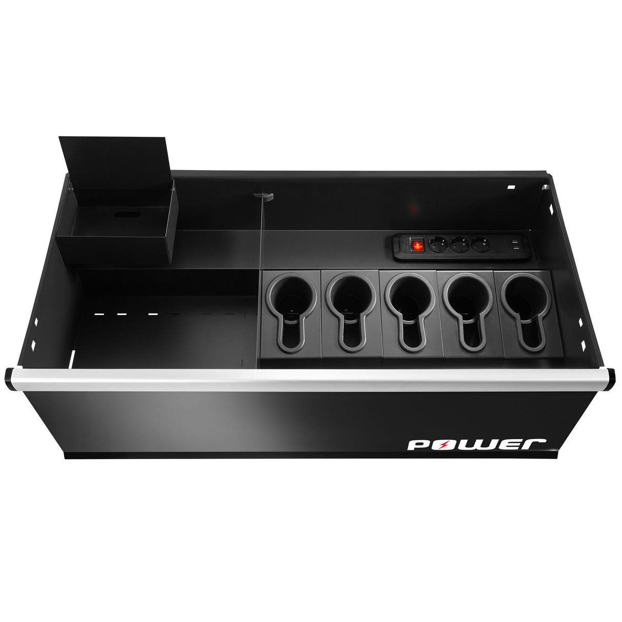 Doppelunterschrank mit 6 Schubladen + 1 Powerschublade, Rot