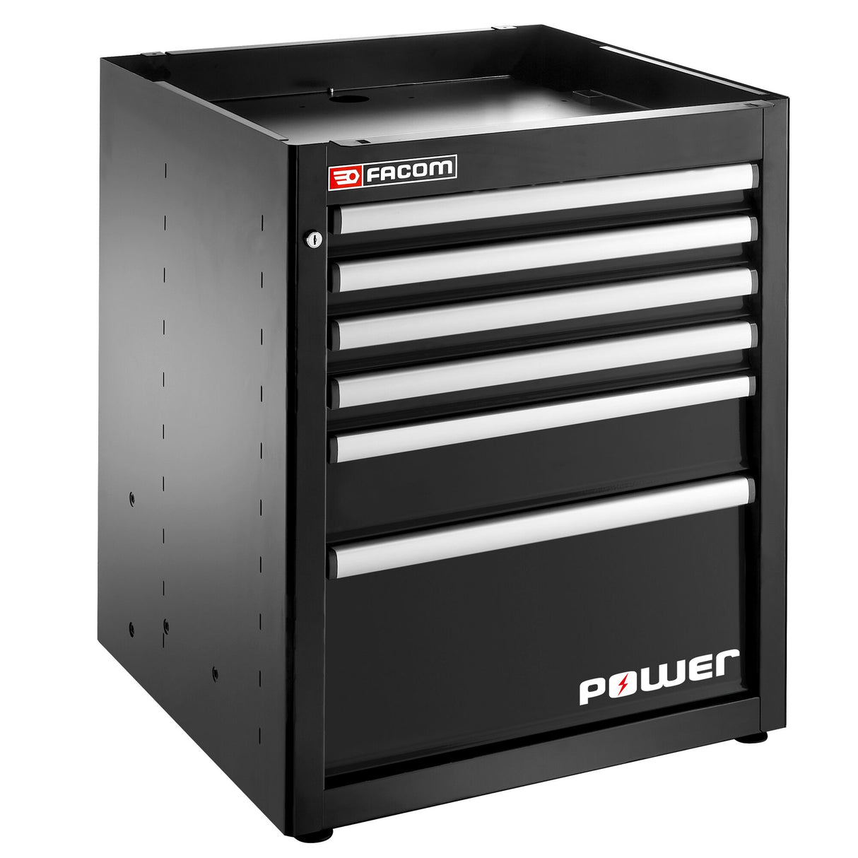 Unterschrank mit 6 Schubladen + 1 Powerschublade, Schwarz
