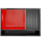 Doppelter Aufsatzschrank mit Rollade, Rot