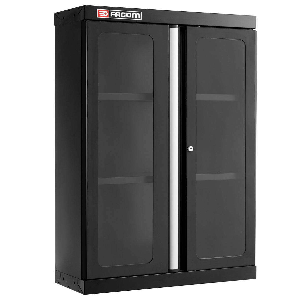 Aufsatzschrank + 2 Glastueren, Schwarz