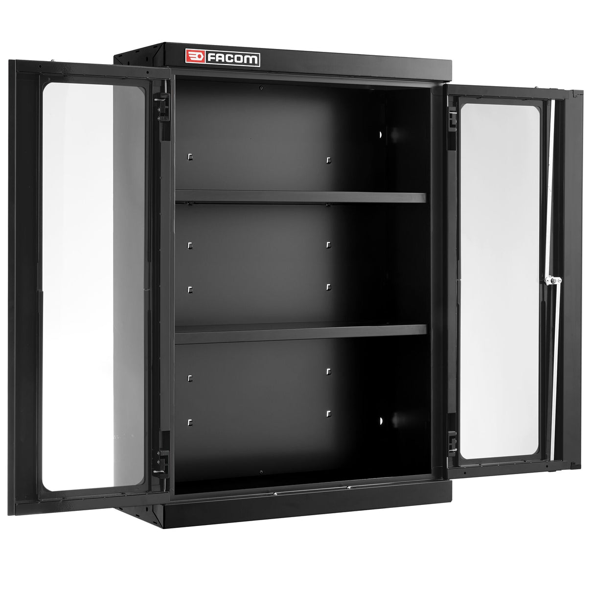 Aufsatzschrank + 2 Glastueren, Schwarz