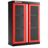 Aufsatzschrank + 2 Glastüren, Rot