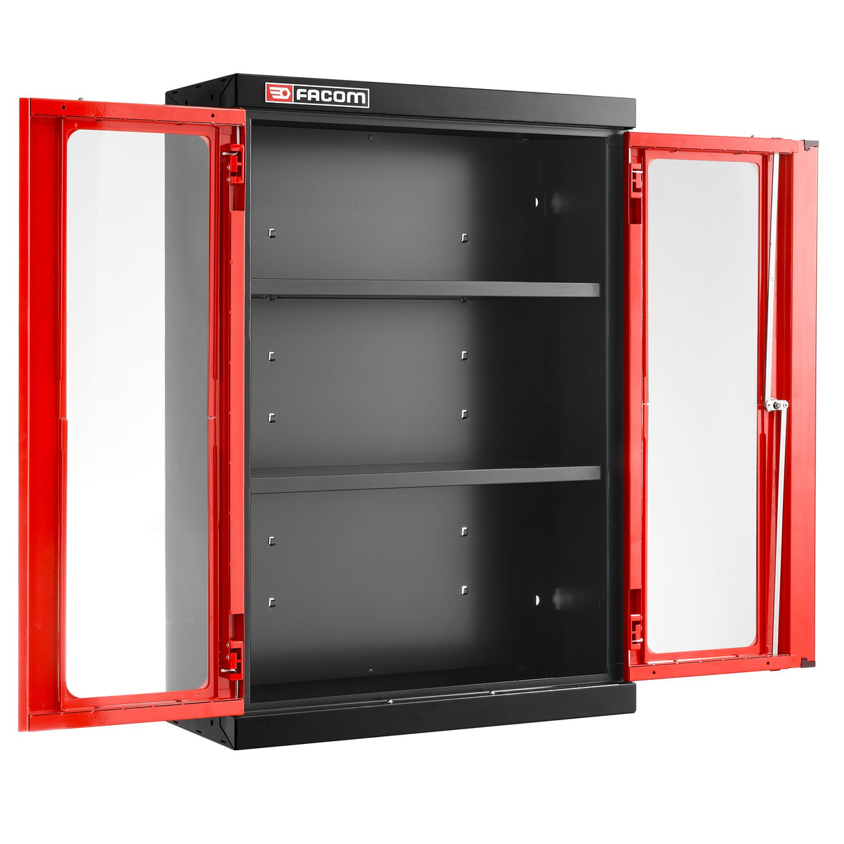 Aufsatzschrank + 2 Glastüren, Rot