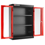 Aufsatzschrank + 2 Glastüren, Rot