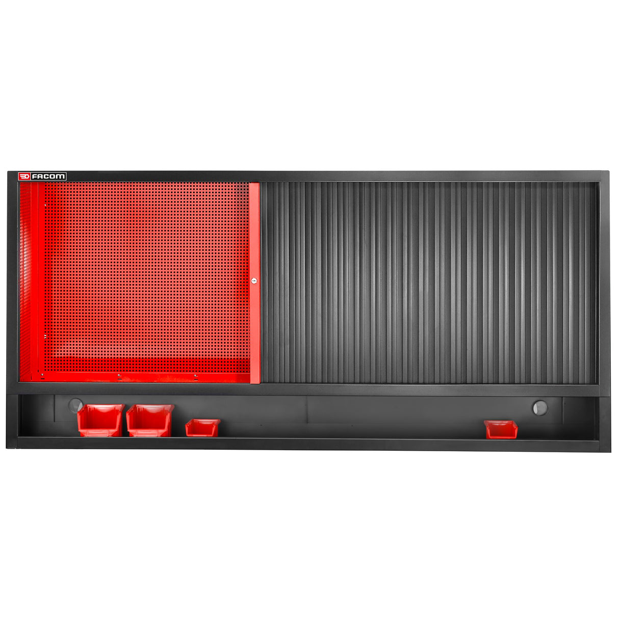 3fach Aufsatzschrank mit Rollade, Rot