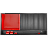 3fach Aufsatzschrank mit Rollade, Rot