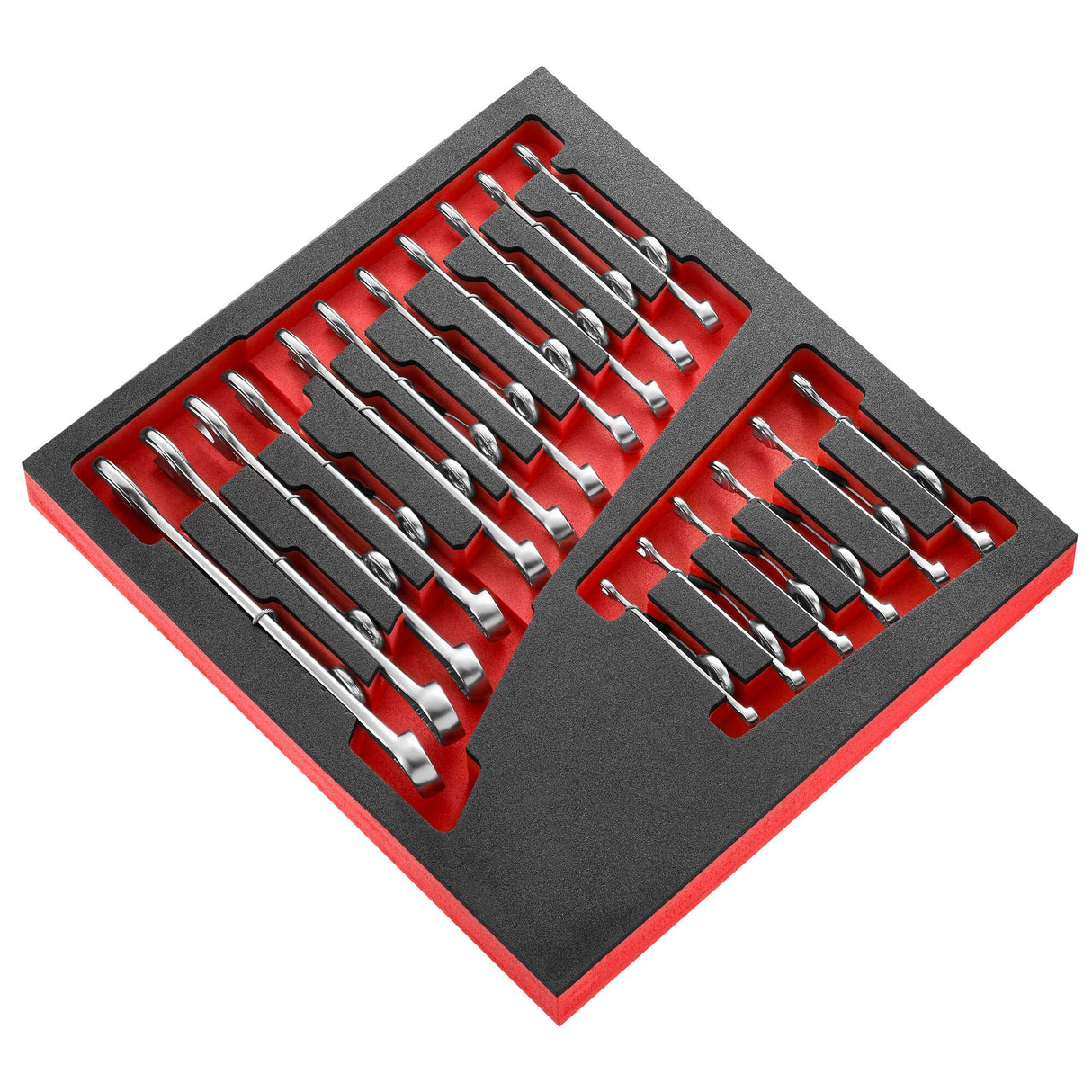 Schaumstoffmodul mit 17 OGV® Gabel-Ringschlüsseln von 6 bis 24 mm - SLS
