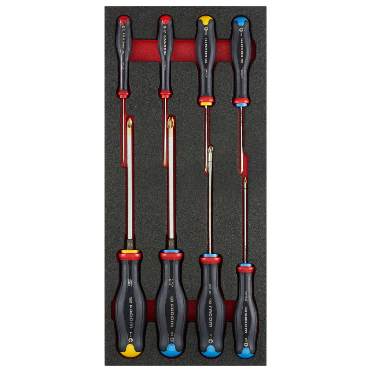 Schaumstoffmodul - 8 PROTWIST® Schraubendreher (Schlitz, 6-kant, Philips®)