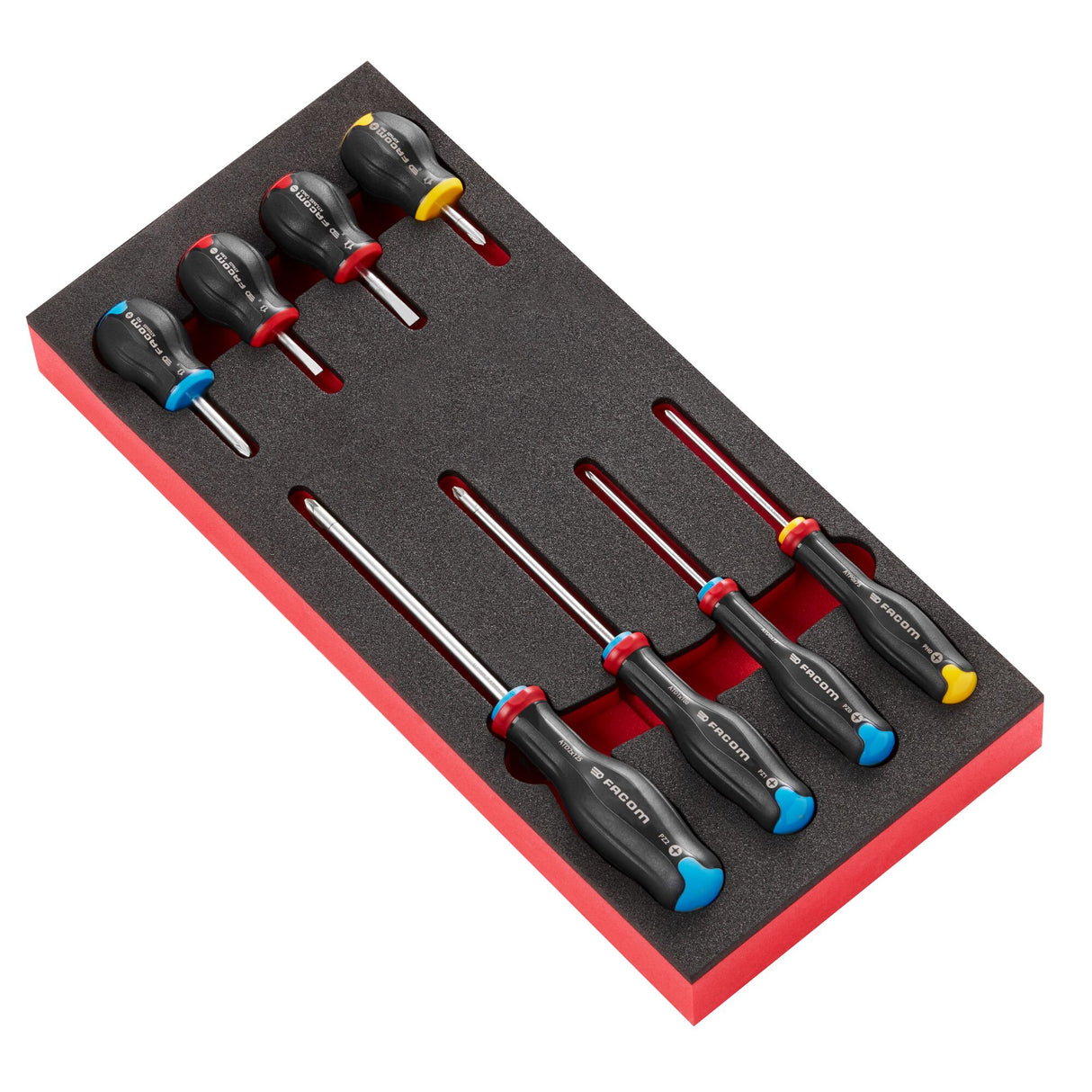 Schaumstoffmodul - 8 PROTWIST® Schraubendreher (Schlitz, Philips®, Pozidriv® 6-kant PH und PZ)
