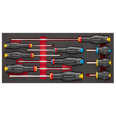 Schaumstoffmodul - 9 PROTWIST® Schraubendreher (Schlitz, 6-kant)