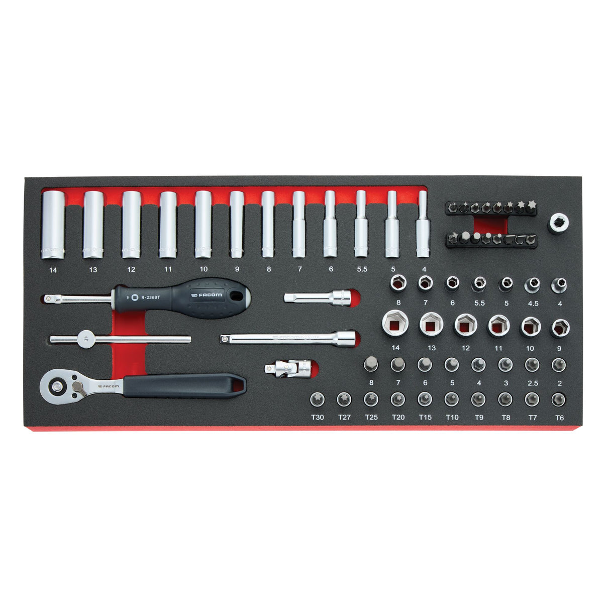 MODM.RL151-66 - START Schaumstoffmodul mit 1/4" Steckschlüssel, 66-tlg.