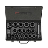Sortiment mit 16 Impact-Steckschlüsseln 3/4", 19 bis 42 mm
