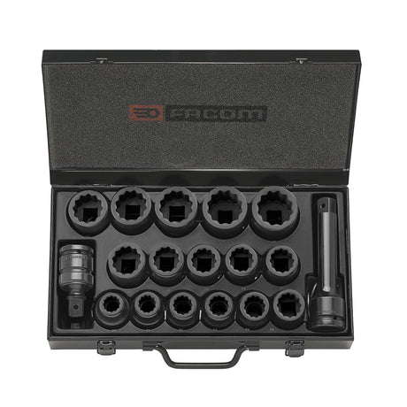 Sortiment mit 16 Impact-Steckschlüsseln 3/4", 19 bis 42 mm