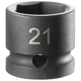 Metrischer 6-Punkt Stubby Impact Steckschlüssel 21mm