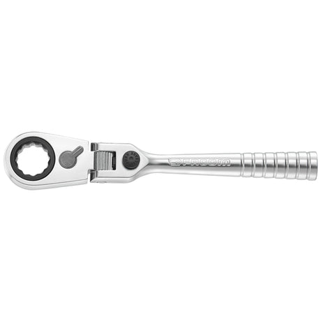 Ultrakompakte 1/4" Umschaltknarre mit 180°-Gelenkkopf für 1/4" Steckschlüssel, Serie HX