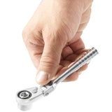 Ultrakompakte 1/4" Umschaltknarre mit 180°-Gelenkkopf für 1/4" Steckschlüssel, Serie HX