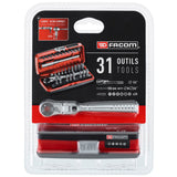 Sortiment mit Schraubeinsätzen 1/4" - 31 Teile - R.180