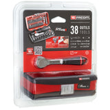 1/4" Steckschlüssel-Satz, 38tlg.; Staubdichte Knarre