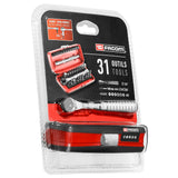 Sortiment 1/4" - Antriebselemente, Bithalter, Bits Serie 1, Umschaltknarre, ultrakompakter Kasten, 41-tlg., SB-Verpackung