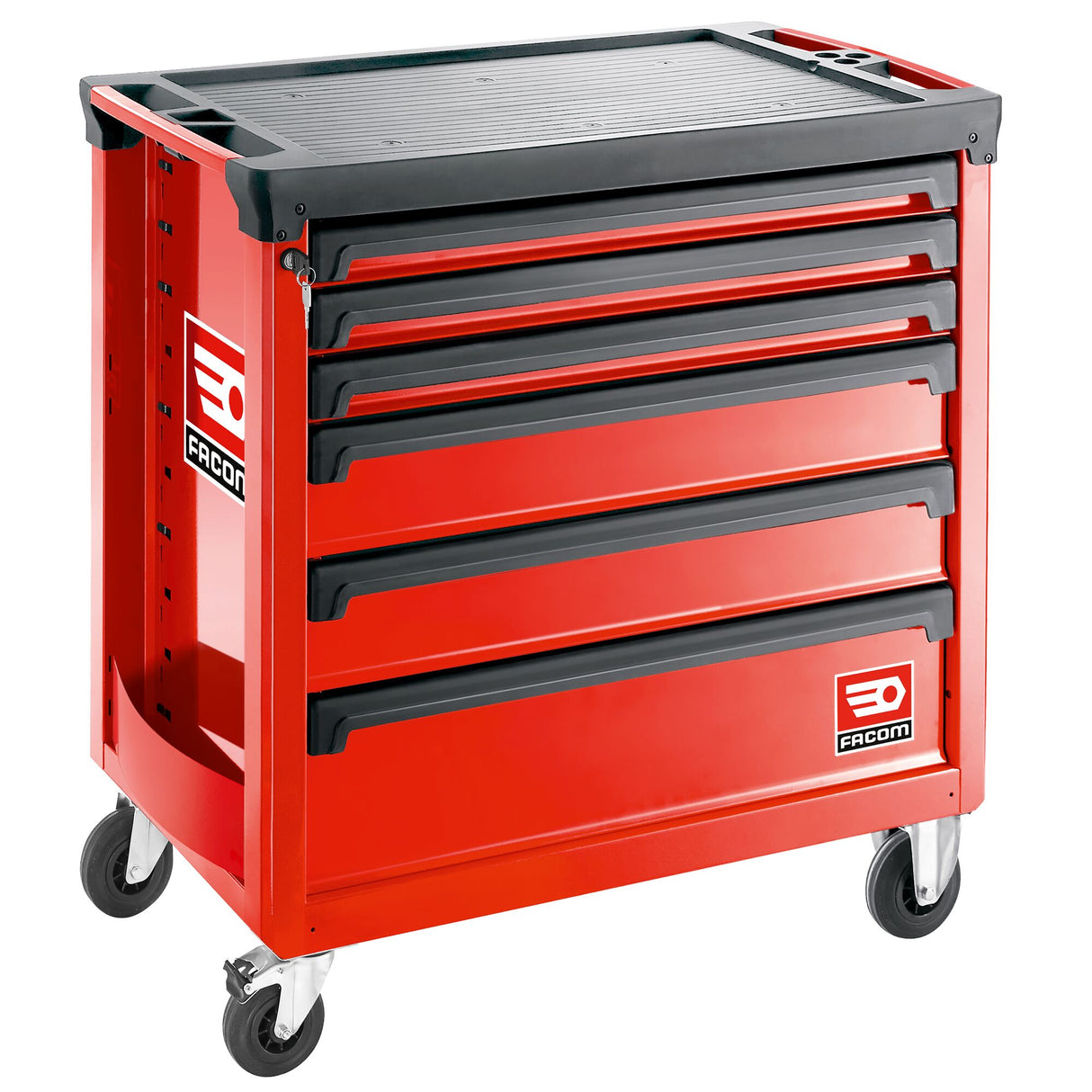 Werkstattwagen ROLL mit 6 Schubfächer, 4 Module pro Schubfach, rot (RAL 3020)