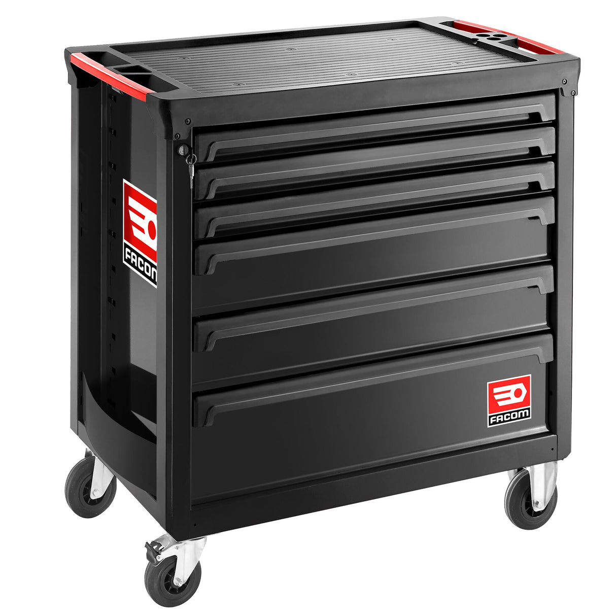 Werkstattwagen ROLL mit 6 Schubfächer, 4 Module pro Schubfach, rot (schwarz 9004)