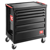 Werkstattwagen ROLL mit 6 Schubfächer, 4 Module pro Schubfach, rot (schwarz 9004)