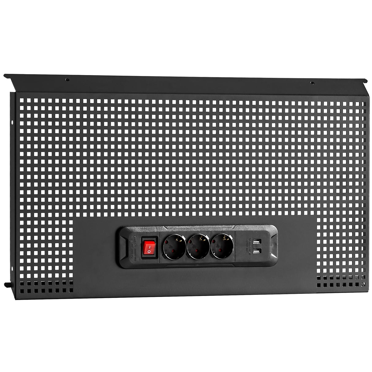 ROLL Werkstattsystem RWS2.0 - Halbhohe Steckdosenleiste mit USB-Anschluss, schwarz