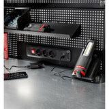 ROLL Werkstattsystem RWS2.0 - Halbhohe Steckdosenleiste mit USB-Anschluss, schwarz